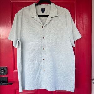 J Crew Men's Large L Light Green Breathable Lightweight Summer Shirt Pocket